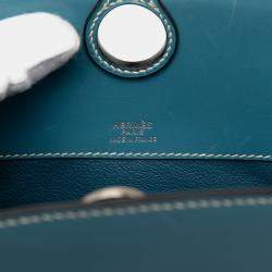 مملوكة مسبقًا حقيبة هيرمس دالفي 30 جلد العجل الأزرق بوكس