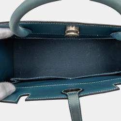 مملوكة مسبقًا حقيبة هيرمس دالفي 30 جلد العجل الأزرق بوكس