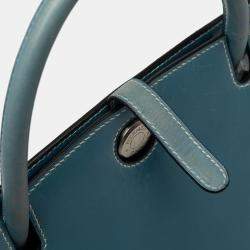 مملوكة مسبقًا حقيبة هيرمس دالفي 30 جلد العجل الأزرق بوكس