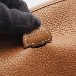 مملوكة مسبقًا Hermes Evelyn 3 Trois Pm Shoulder Bag In Taurillon Clemence Leather Brown