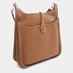 مملوكة مسبقًا Hermes Evelyn 3 Trois Pm Shoulder Bag In Taurillon Clemence Leather Brown