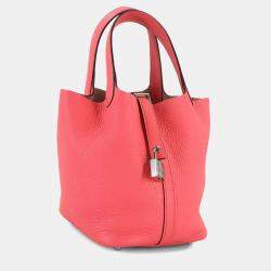 مملوكة مسبقًا حقيبة هيرمس بيكوتين لوك 18 حقيبة يدوية جلد توريلون كليمونس مع روز أزالي