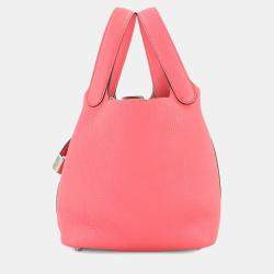 مملوكة مسبقًا حقيبة هيرمس بيكوتين لوك 18 حقيبة يدوية جلد توريلون كليمونس مع روز أزالي