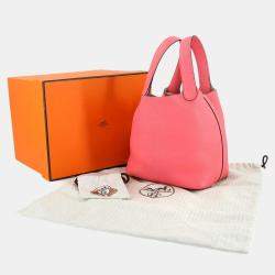 مملوكة مسبقًا حقيبة هيرمس بيكوتين لوك 18 حقيبة يدوية جلد توريلون كليمونس مع روز أزالي