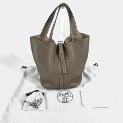 Pre Owned حقيبة هيرمس بيكوتين لوك 22 جلد توريلون كليمونس رمادي