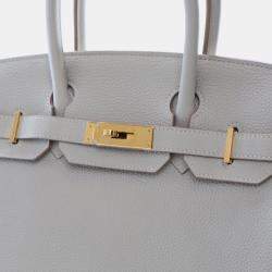 Pre Owned Hermes Gris Perle Togo Birkin 30