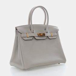 Pre Owned Hermes Gris Perle Togo Birkin 30