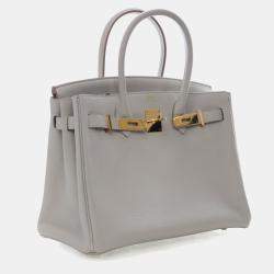 Pre Owned Hermes Gris Perle Togo Birkin 30