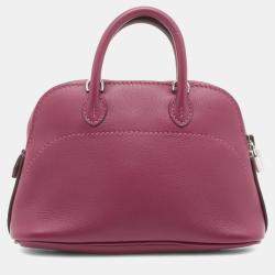 Pre Owned Hermes Purple Micro Mini Evercolor Bolide 1923