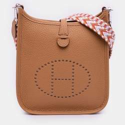 Pre Owned Hermes Brown Clemence Evelyne TPM 16