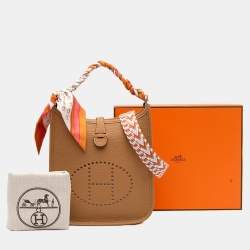 Pre Owned Hermes Brown Clemence Evelyne TPM 16