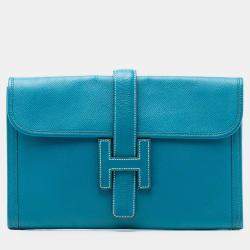 مملوكة مسبقًا حقيبة هيرمس جيجي 29 جلد إيبسوم أزرق