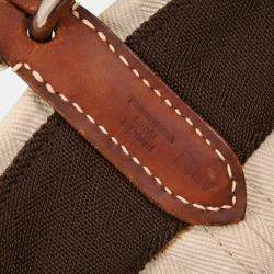 Pre Owned Hermes Beige Toile Chevron Sac de Pansage Bucket Shoulder Bag