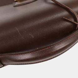 Pre Owned Hermes Sac a Depeches 38 Brown Box Calfskin Leather Briefcase Bag