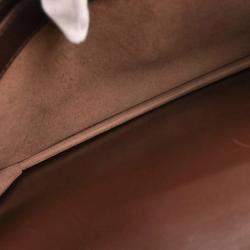 Pre Owned Hermes Sac a Depeches 38 Brown Box Calfskin Leather Briefcase Bag