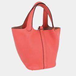 Pre Owned حقيبة يد هيرمس بيكوتين لوك 18 بي إم جلد توريلون روز أزالي