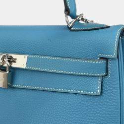 Pre Owned حقيبة هيرمس كيلي ريتورن 32 بلو جين توغو ٢ واي