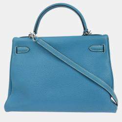 Pre Owned حقيبة هيرمس كيلي ريتورن 32 بلو جين توغو ٢ واي