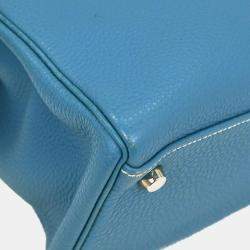 Pre Owned حقيبة هيرمس كيلي ريتورن 32 بلو جين توغو ٢ واي