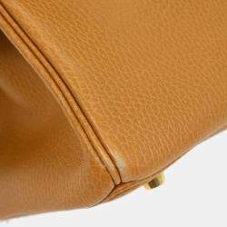 Pre Owned Hermes Natural Sable Ardennes Haut a Courroies 32 Handbag