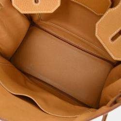 Pre Owned Hermes Natural Sable Ardennes Haut a Courroies 32 Handbag