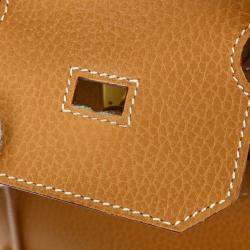 Pre Owned Hermes Natural Sable Ardennes Haut a Courroies 32 Handbag