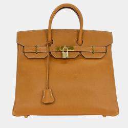 Pre Owned Hermes Natural Sable Ardennes Haut a Courroies 32 Handbag
