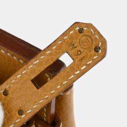 Pre Owned Hermes Natural Sable Ardennes Haut a Courroies 32 Handbag