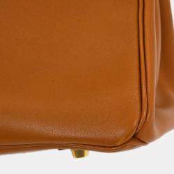 Pre Owned Hermes Birkin 35 Gold Gulliver Leather Top Handle Bag