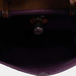 Pre Owned Hermes Brown Purple Toile Herbag Zip 31
