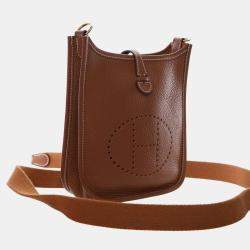 Pre Owned Hermes Brown Togo Evelyne TPM 16