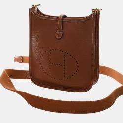 Pre Owned Hermes Brown Togo Evelyne TPM 16