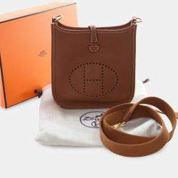 Pre Owned Hermes Brown Togo Evelyne TPM 16