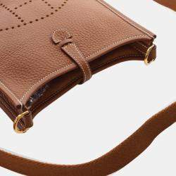 Pre Owned Hermes Brown Togo Evelyne TPM 16