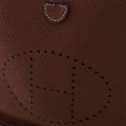 Pre Owned Hermes Brown Togo Evelyne TPM 16