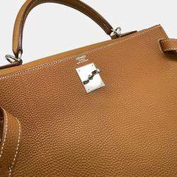 Pre Owned حقيبة هيرمس كيلي براون توغو ريتورني حجم 32