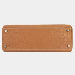 Pre Owned حقيبة هيرمس كيلي براون توغو ريت ورني حجم 32