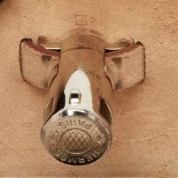 Pre Owned Hermes Herbag 31 Ecru/Natural Toile Canvas and Vache Leather Bag