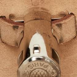 Pre Owned Hermes Herbag 31 Ecru/Natural Toile Canvas and Vache Leather Bag