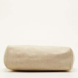 Pre Owned Hermes Herbag 31 Ecru/Natural Toile Canvas and Vache Leather Bag