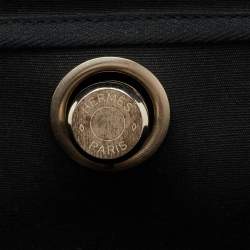 Pre Owned حقيبة هيرمس هيرباغ 39 توال أسود وقماش جلد فاش