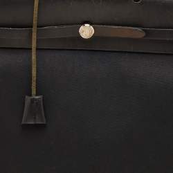 Pre Owned حقيبة هيرمس هيرباغ 39 توال أسود وقماش جلد فاش