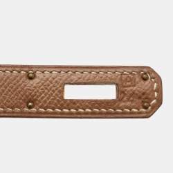 Pre Owned Hermes Kelly Sellier 28 Gold Finish Gold Courchevel Leather Top Handle Bag