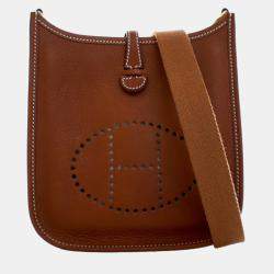 Pre Owned Hermes Brown Barenia Evelyne TPM 16