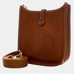 Pre Owned Hermes Brown Barenia Evelyne TPM 16