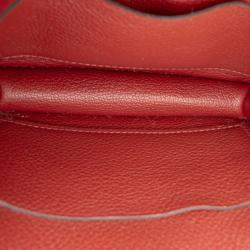 Pre Owned Hermes Pink Red Clemence Constance Slim Wallet