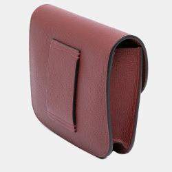 Pre Owned Hermes Pink Red Clemence Constance Slim Wallet