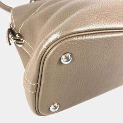 Pre Owned Hermes Bolide 31 2-Way Bag Shoulder Tote Handbag Taurillon Clemence Leather Etoupe Gray