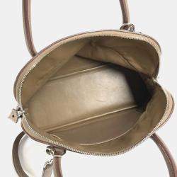 Pre Owned Hermes Bolide 31 2-Way Bag Shoulder Tote Handbag Taurillon Clemence Leather Etoupe Gray