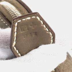 Pre Owned Hermes Bolide 31 2-Way Bag Shoulder Tote Handbag Taurillon Clemence Leather Etoupe Gray